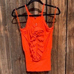 Orange ruffle tank top